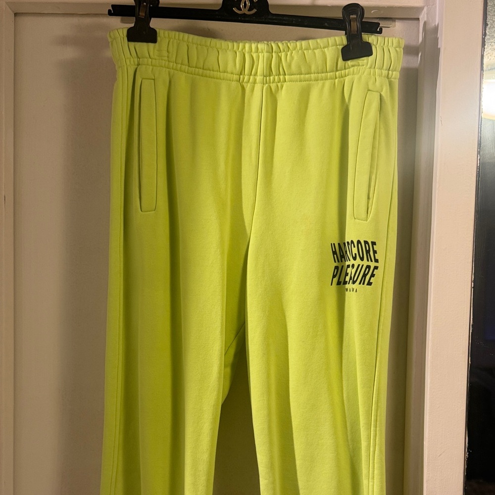 MISBHV Hardcore Pleasure Neon Yellow Joggers -Medium